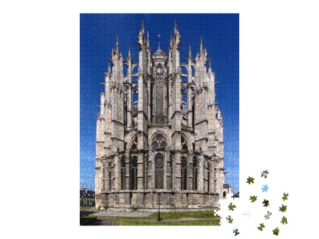 Puzzle de 1000 pièces « Contreforts gothiques autour de l'abside de la cathédrale de Beauvais en France »