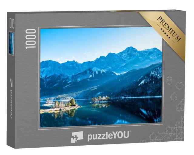 Puzzle de 1000 pièces « Eibsee clair au pied de la Zugspitze »