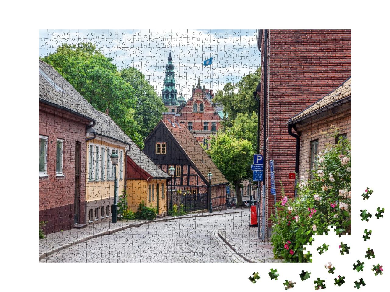 Puzzle de 1000 pièces « Lund, une petite ville ancienne de Suède, architecture scandinave »