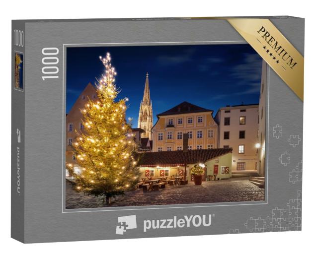 Puzzle de 1000 pièces « Arbre de Noël sur la place du stand de saucisses à Ratisbonne »