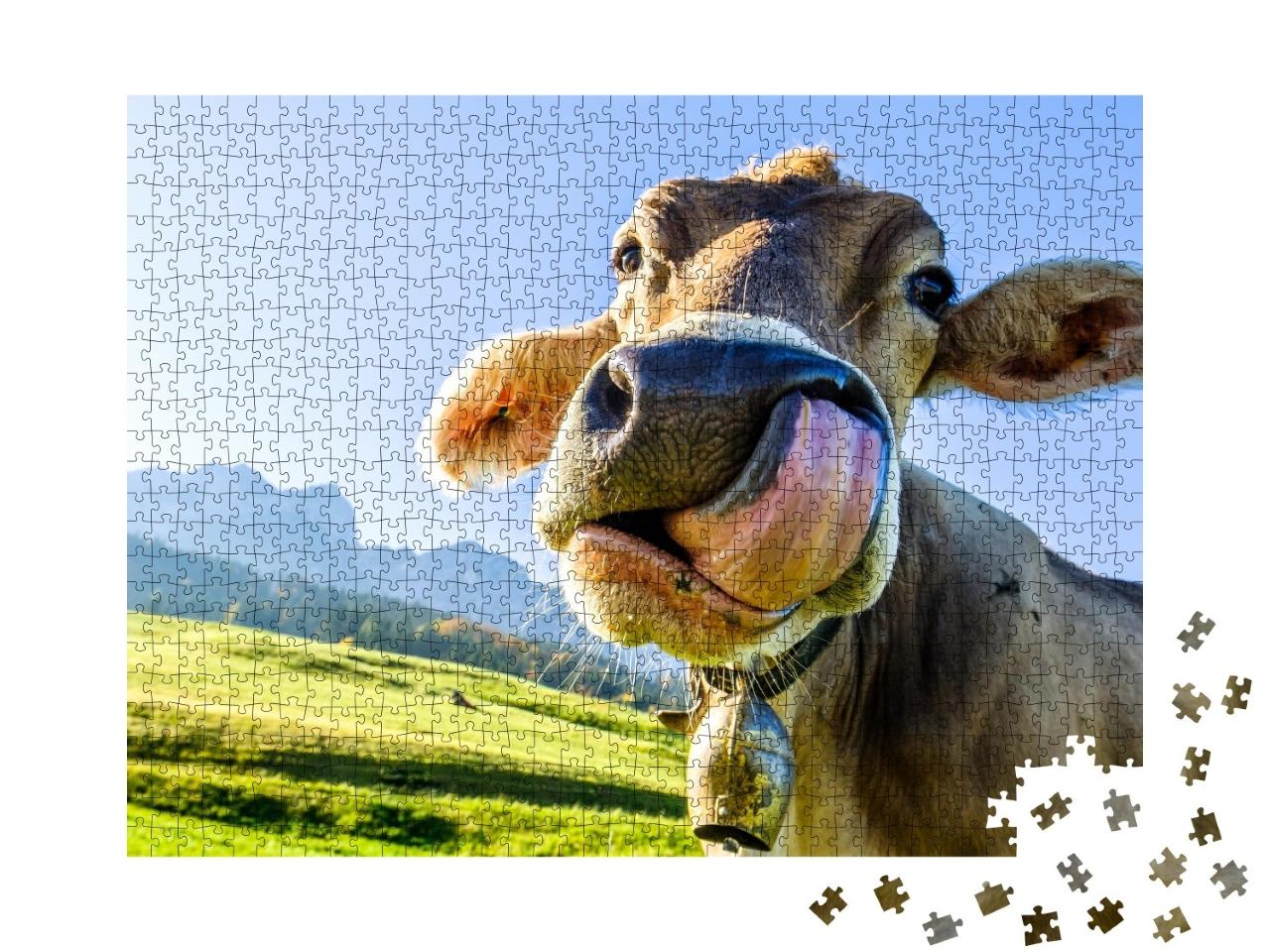 Puzzle de 1000 pièces « Vache sur le Kaisergebirge »