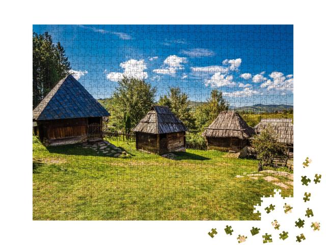 Puzzle de 1000 pièces « Village ethnique de Sirogojno - Zlatibor, Serbie »