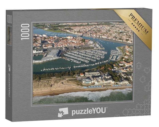 Puzzle de 1000 pièces « Vues aériennes de Saint-Gilles-Croix-de-Vie 85800 à l'ouest de la Vendée »