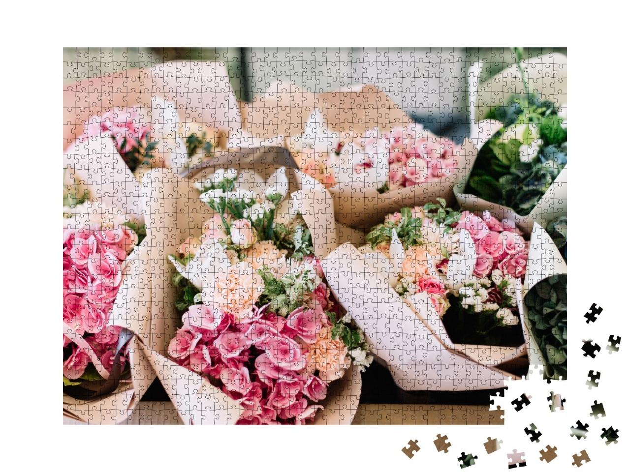 Puzzle de 1000 pièces « Bouquets de fleurs chez le fleuriste »