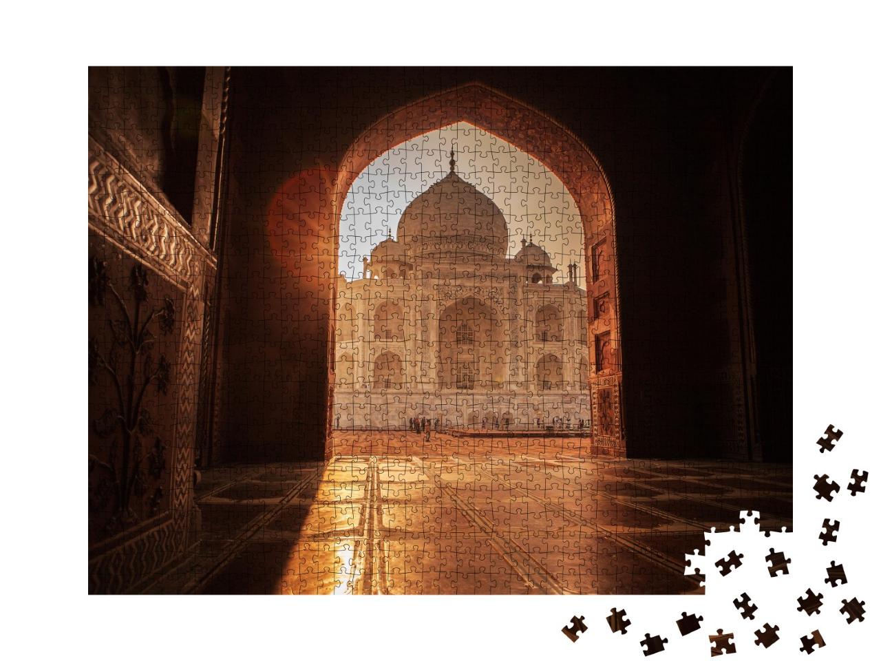 Puzzle de 1000 pièces « Rayons de soleil sur le Taj Mahal à Agra, Inde »