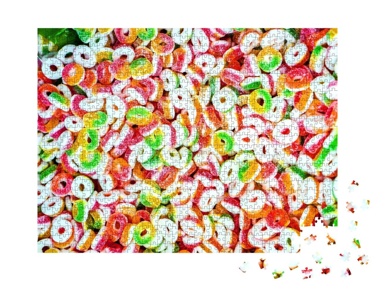 Puzzle de 1000 pièces « Bonbons colorés à la gelée, panés au sucre »