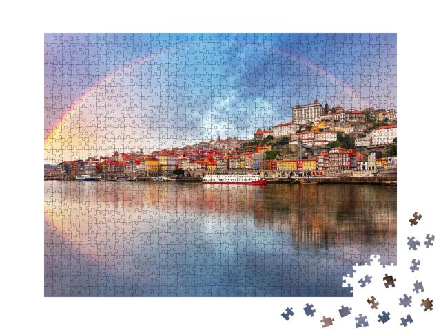 Puzzle de 1000 pièces « Arc-en-ciel au-dessus de Porto, Portugal »