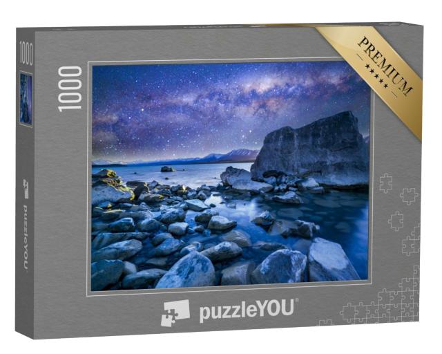 Puzzle de 1000 pièces « Image spectaculaire du lac Tekapo avec la Voie lactée, Nouvelle-Zélande »