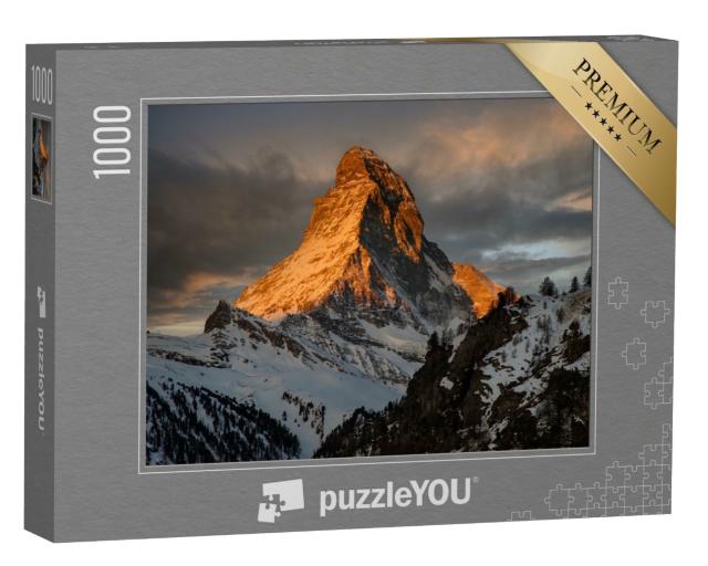 Puzzle de 1000 pièces « Coucher de soleil sur le Cervin, , Zermatt, Suisse »