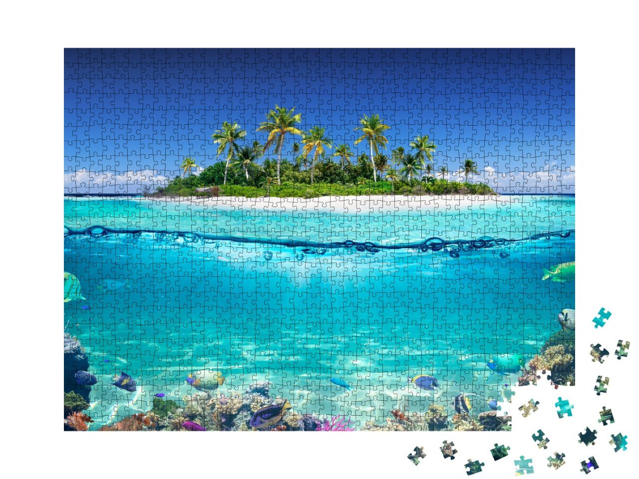 Puzzle de 1000 pièces « Île tropicale et récif de corail »