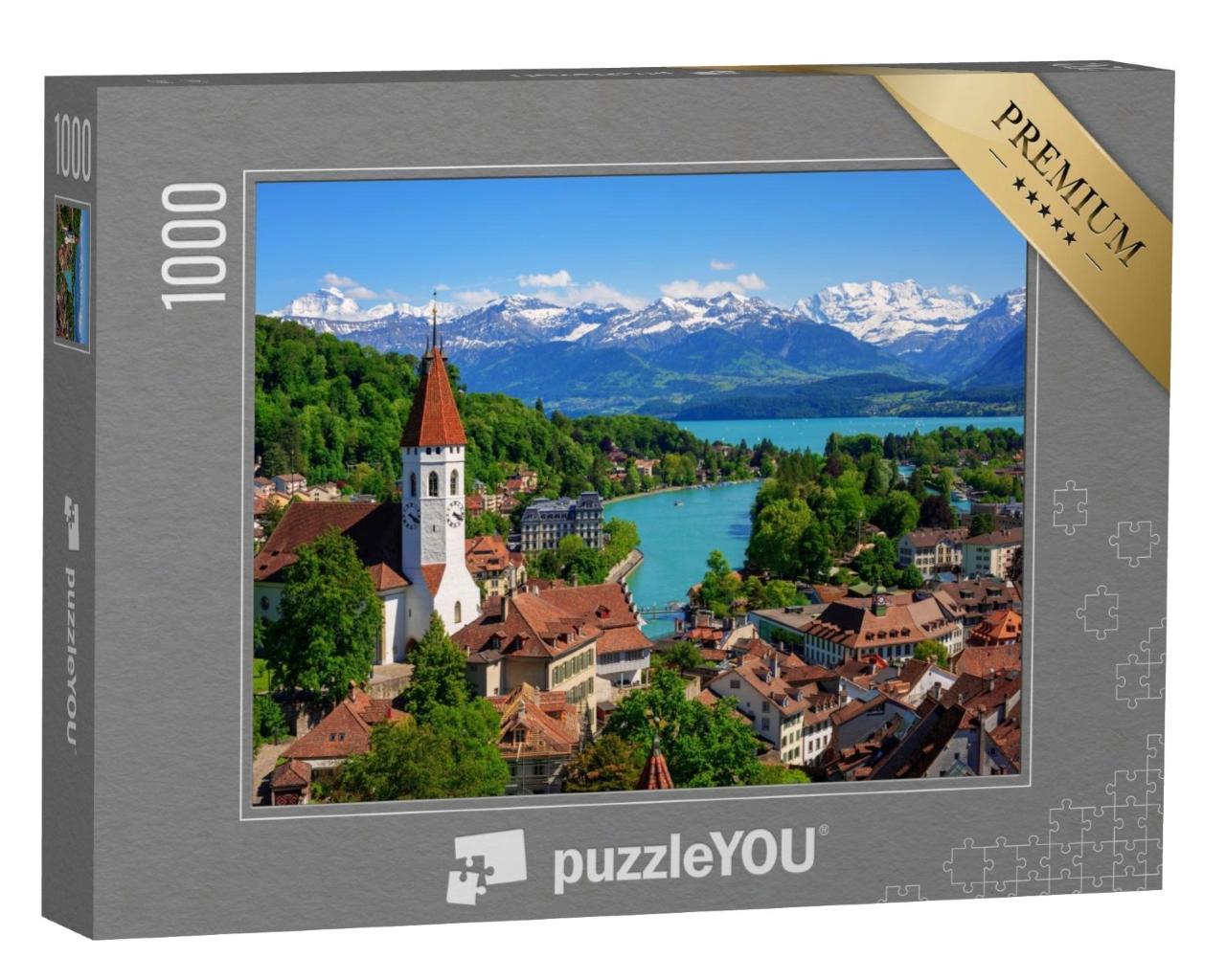 Puzzle de 1000 pièces « Ville pittoresque de Thoune au bord du lac de Thoune, canton de Berne, Suisse »