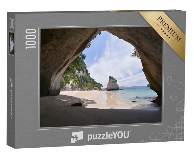 Puzzle de 1000 pièces « Plage de Cathédrale Cove sur la péninsule de Coromandel, Nouvelle-Zélande, île du Nord »