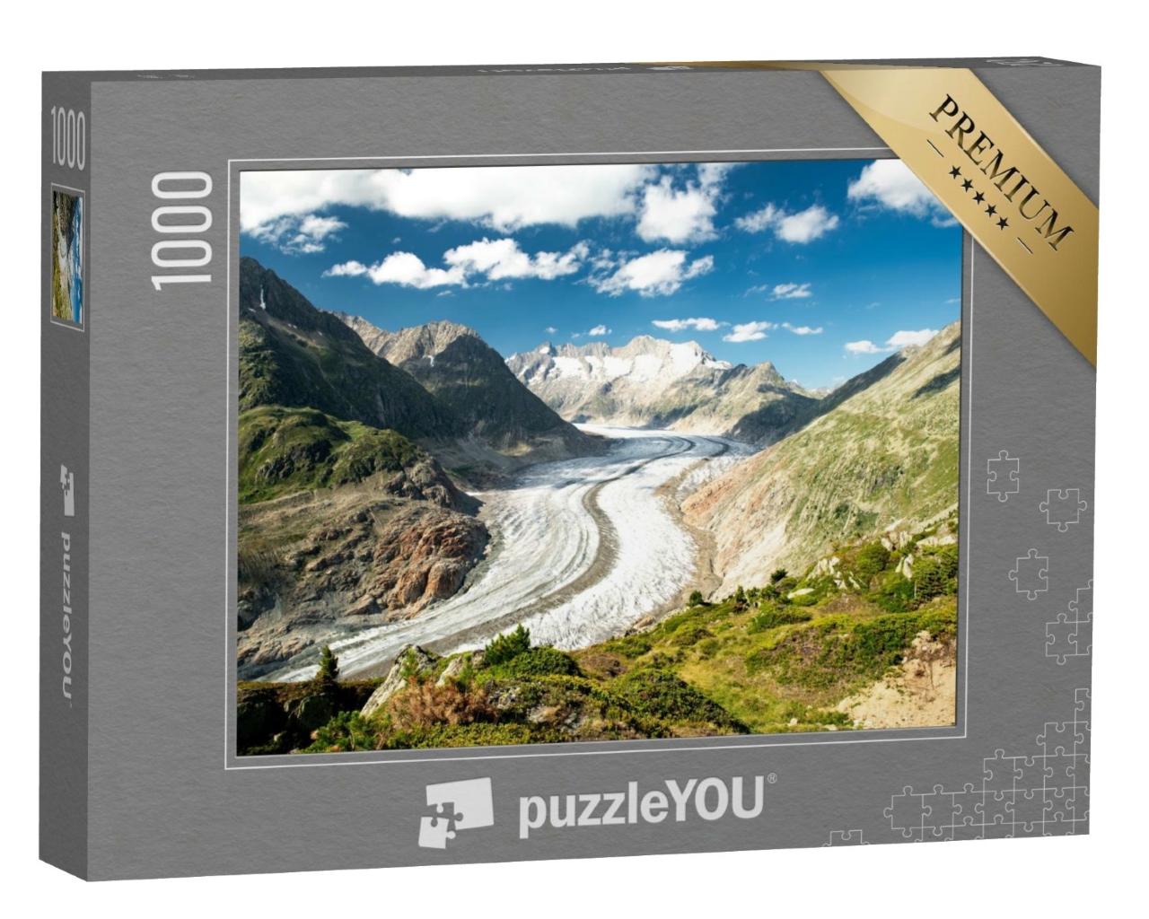 Puzzle de 1000 pièces « Vue impressionnante sur le glacier d'Aletsch en Suisse »