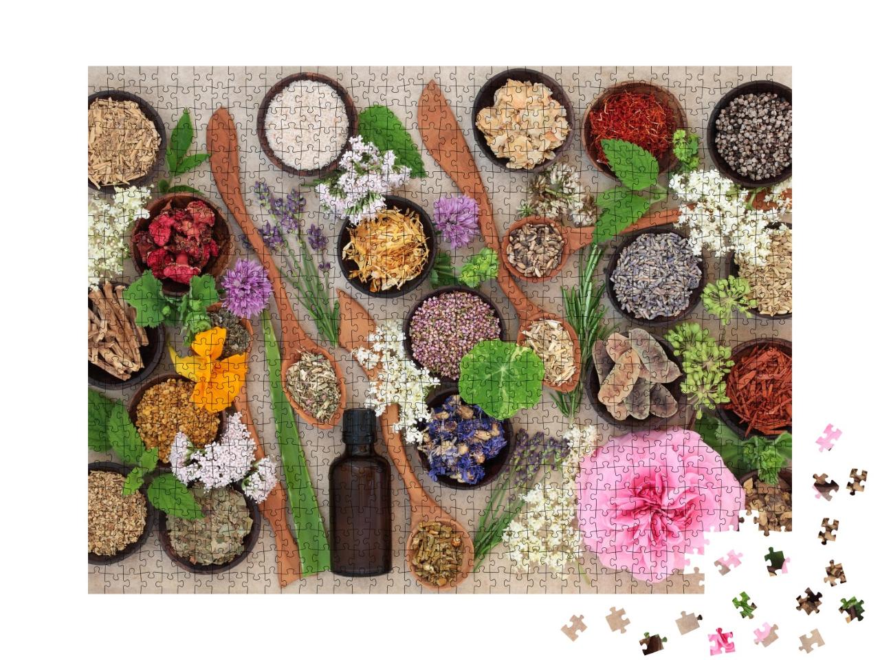 Puzzle de 1000 pièces « Assortiment de fleurs et d'herbes séchées »