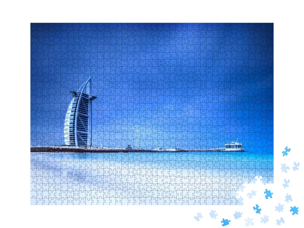 Puzzle de 1000 pièces « Hôtel Burj Al Arab sur la plage de Jumeirah, Dubaï »