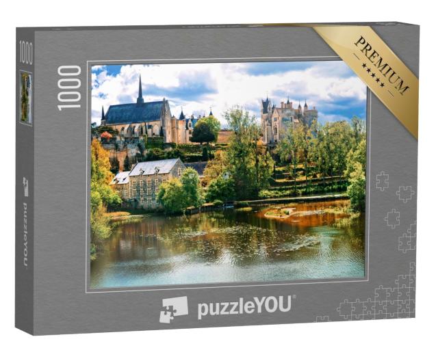 Puzzle de 1000 pièces « Belle vallée pittoresque de la Loire - vue avec Chateau de Montreui bellay. France »