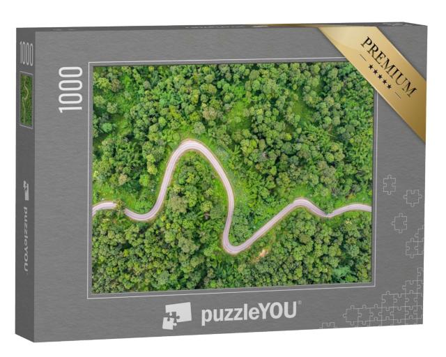 Puzzle de 1000 pièces « Vue aérienne d'une route de campagne »