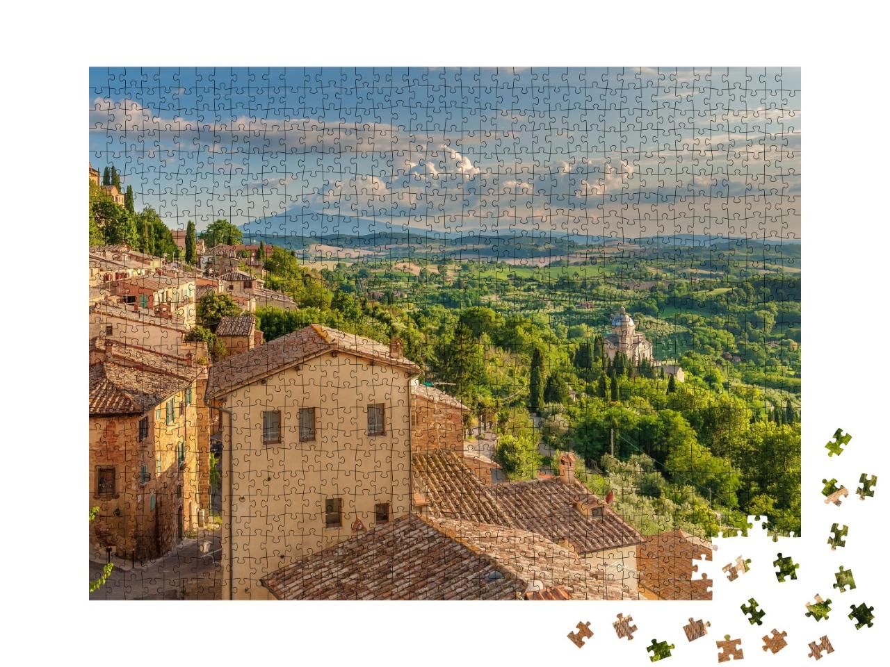Puzzle de 1000 pièces « Vue de Montepulciano sur la Toscane, Italie »