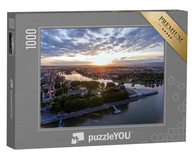 Puzzle de 1000 pièces « Confluence du Rhin et de la Moselle »