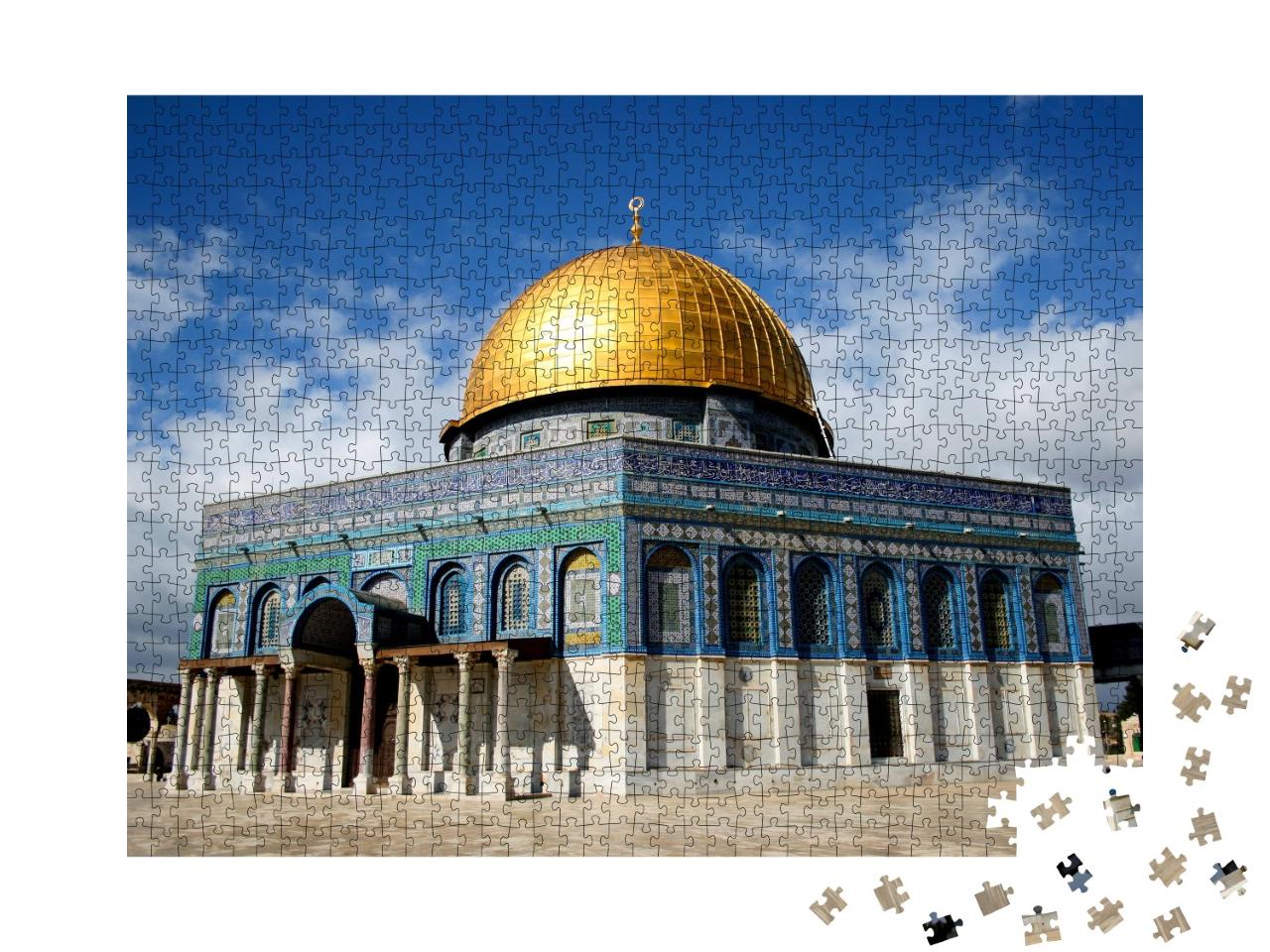 Puzzle de 1000 pièces « Impressionnante mosquée du Dôme du Rocher à Jérusalem »