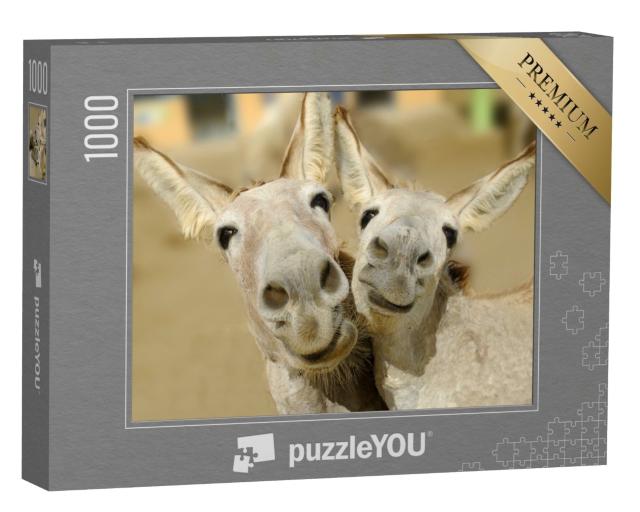 Puzzle de 1000 pièces « Deux ânes de couleur crème »