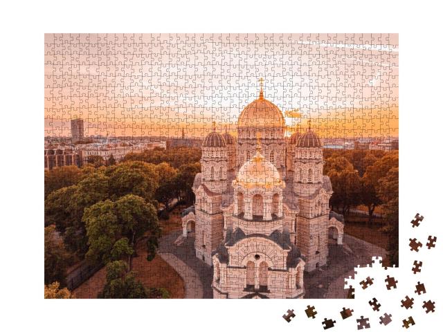 Puzzle de 1000 pièces « Cathédrale de la Nativité à Riga, Lettonie »