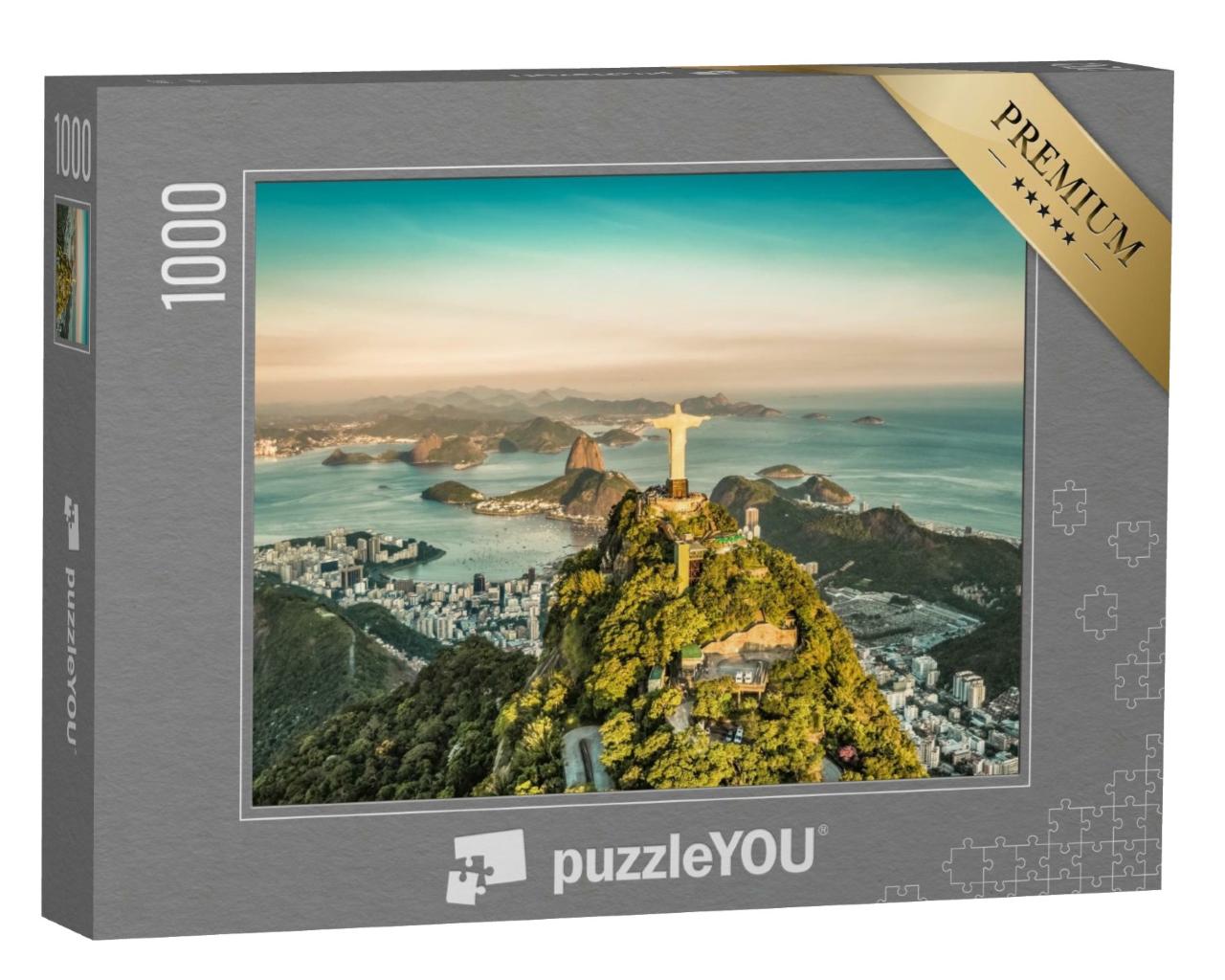 Puzzle de 1000 pièces « Vue aérienne de la baie de Botafogo, Rio de Janeiro »