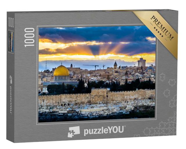 Puzzle de 1000 pièces « Rayons de soleil sur la vieille ville de Jérusalem »
