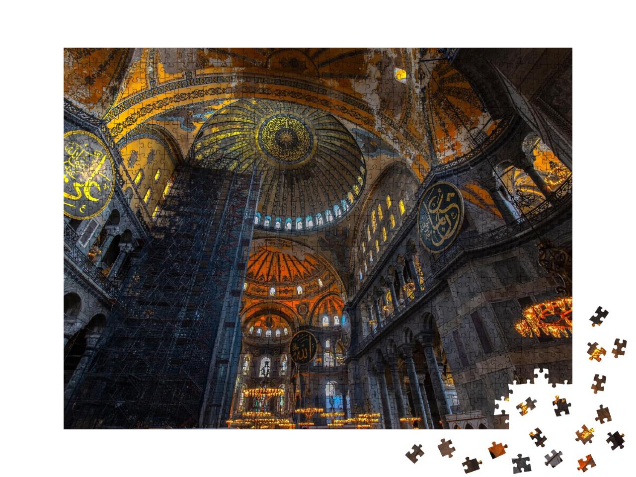 Puzzle de 1000 pièces « Vue intérieure époustouflante de Sainte-Sophie. Istanbul, Turquie »