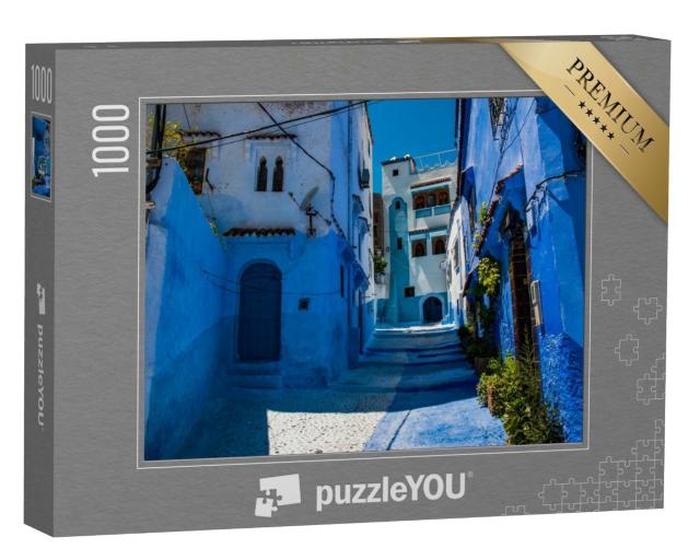 Puzzle de 1000 pièces « Rues de la ville bleue, Chefchaouen au Maroc »
