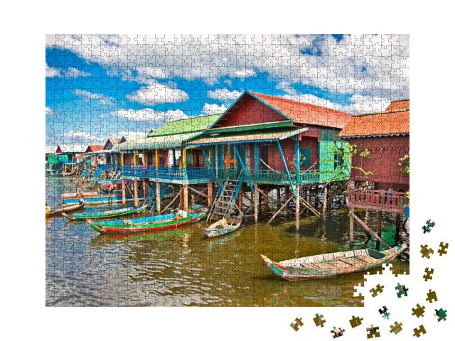 Puzzle de 1000 pièces « Le village flottant, Cambodge »
