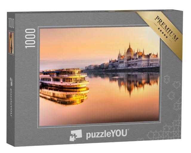 Puzzle de 1000 pièces « Vue sur le Parlement de Budapest au lever du soleil, Hongrie »
