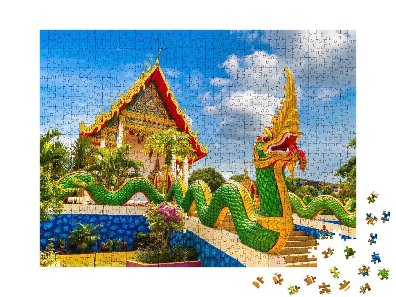 Puzzle de 1000 pièces « Statue de dragon au temple de Karon à Phuket, Thaïlande »