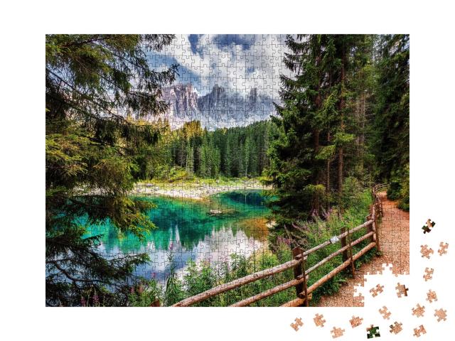 Puzzle de 1000 pièces « Lac Carezza See in den Dolomiten Alpen, Tirol, Italien »