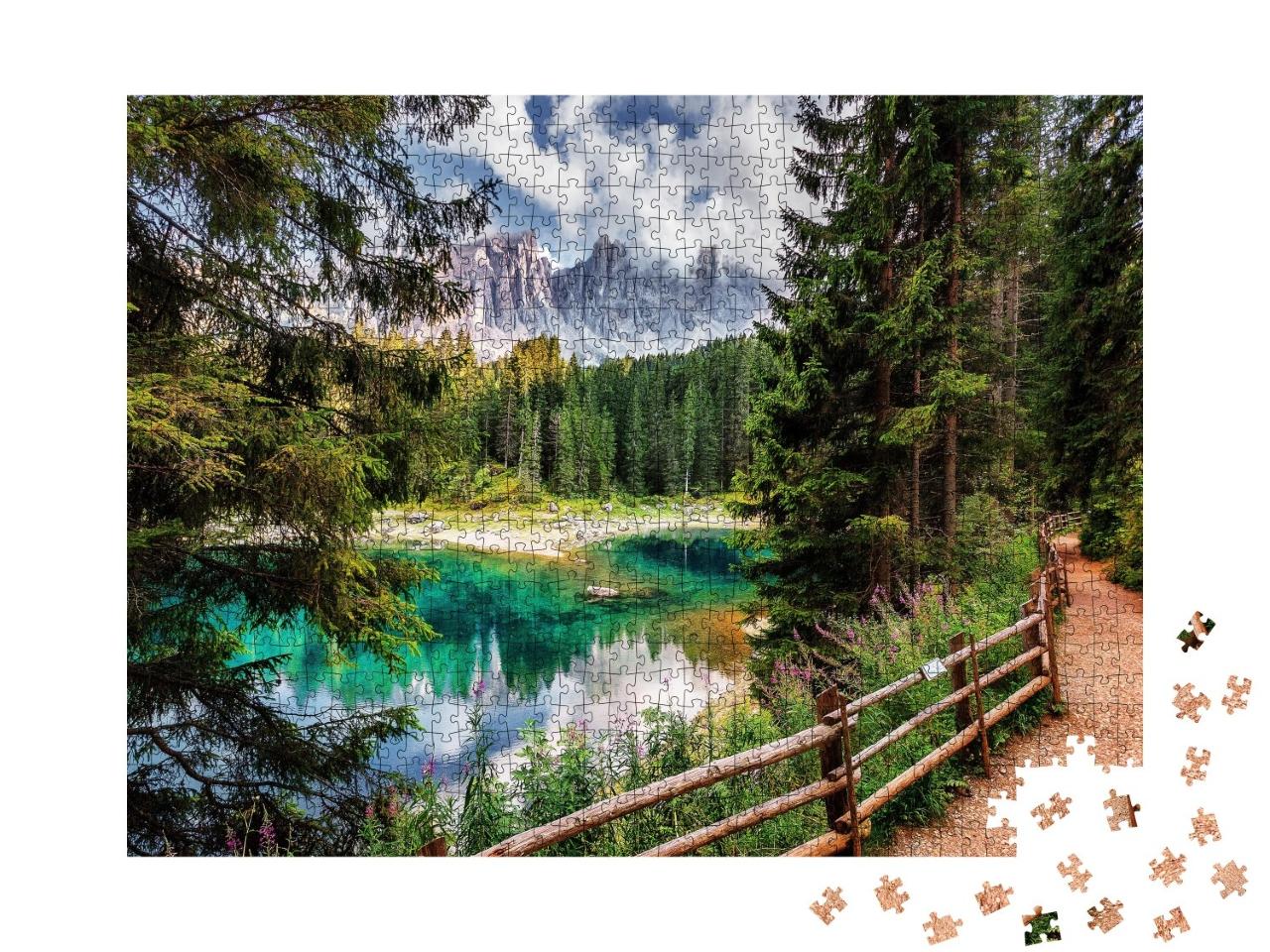 Puzzle de 1000 pièces « Lac Carezza See in den Dolomiten Alpen, Tirol, Italien »