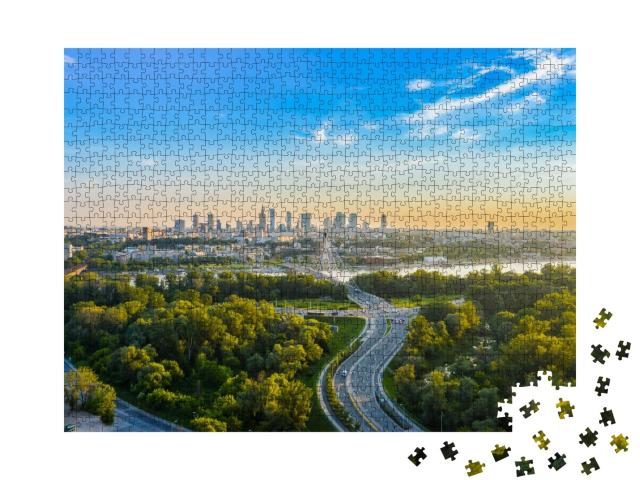 Puzzle de 1000 pièces « Skyline de Varsovie, Pologne »
