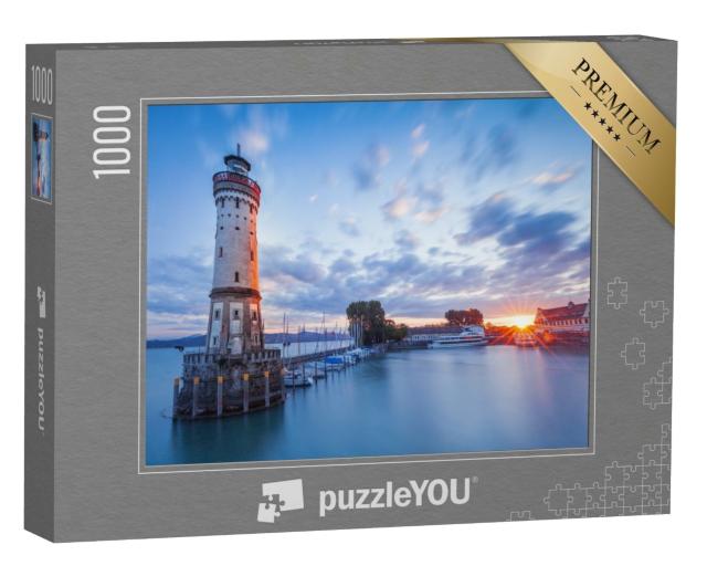 Puzzle de 1000 pièces « Phare dans le port de Lindau, lac de Constance, Bavière »