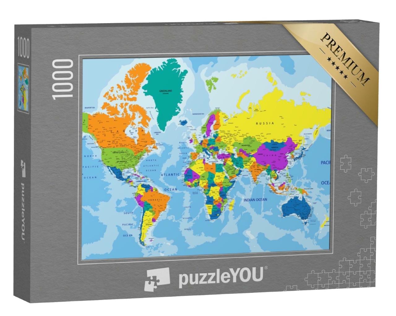 Puzzle de 1000 pièces « Carte politique du monde »
