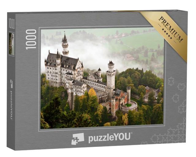 Puzzle de 1000 pièces « Château de Neuschwanstein dans le brouillard, Bavière »