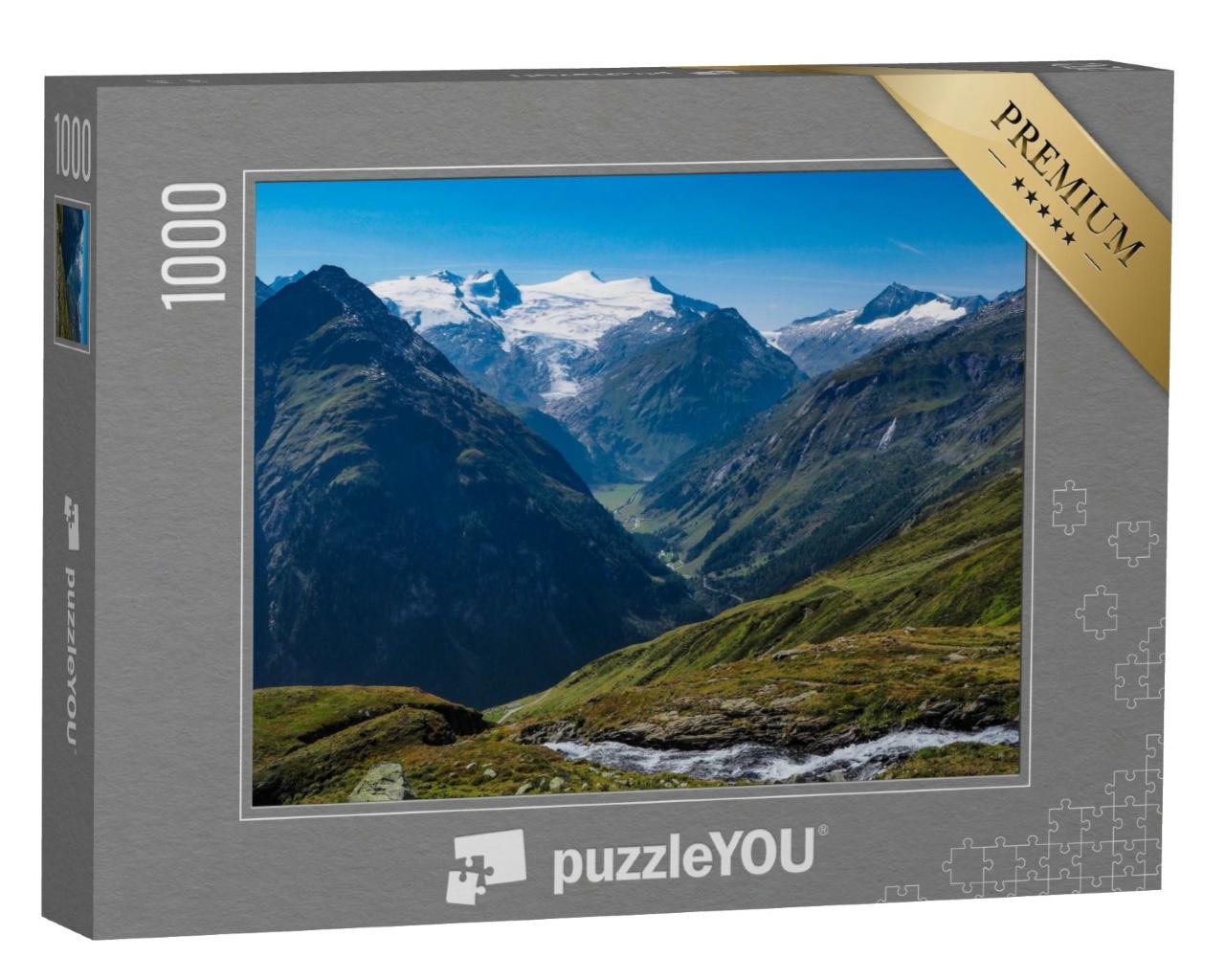 Puzzle de 1000 pièces « Vue sur le Grossvenediger dans le parc national de Hohe Tauern »