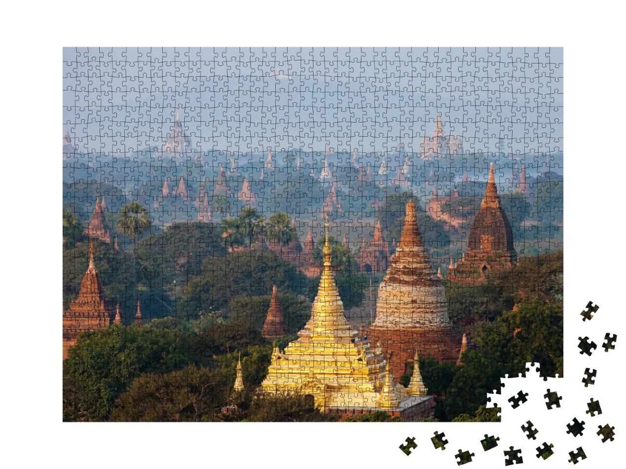 Puzzle de 1000 pièces « Photo mystique des temples anciens de Bagan, Myanmar »