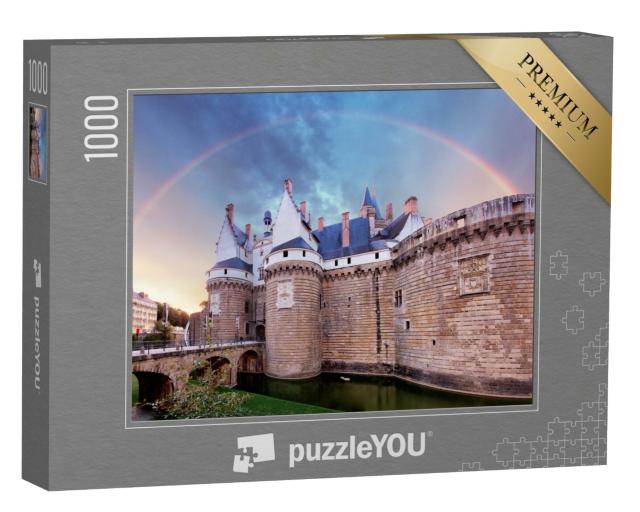 Puzzle de 1000 pièces « Château des Ducs de Bretagne avec arc-en-ciel, Nantes - France »