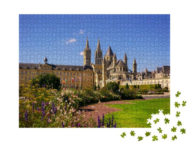 Puzzle de 1000 pièces « Pittoresque ancienne abbaye de Saint-Étienne à Caen »