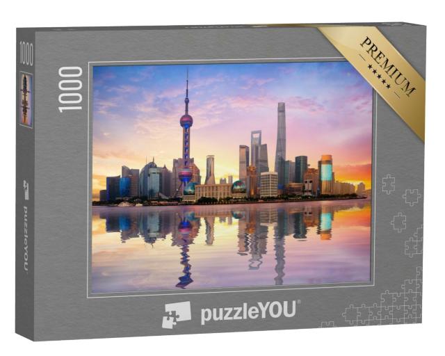 Puzzle de 1000 pièces « L'horizon de Shanghai au crépuscule »