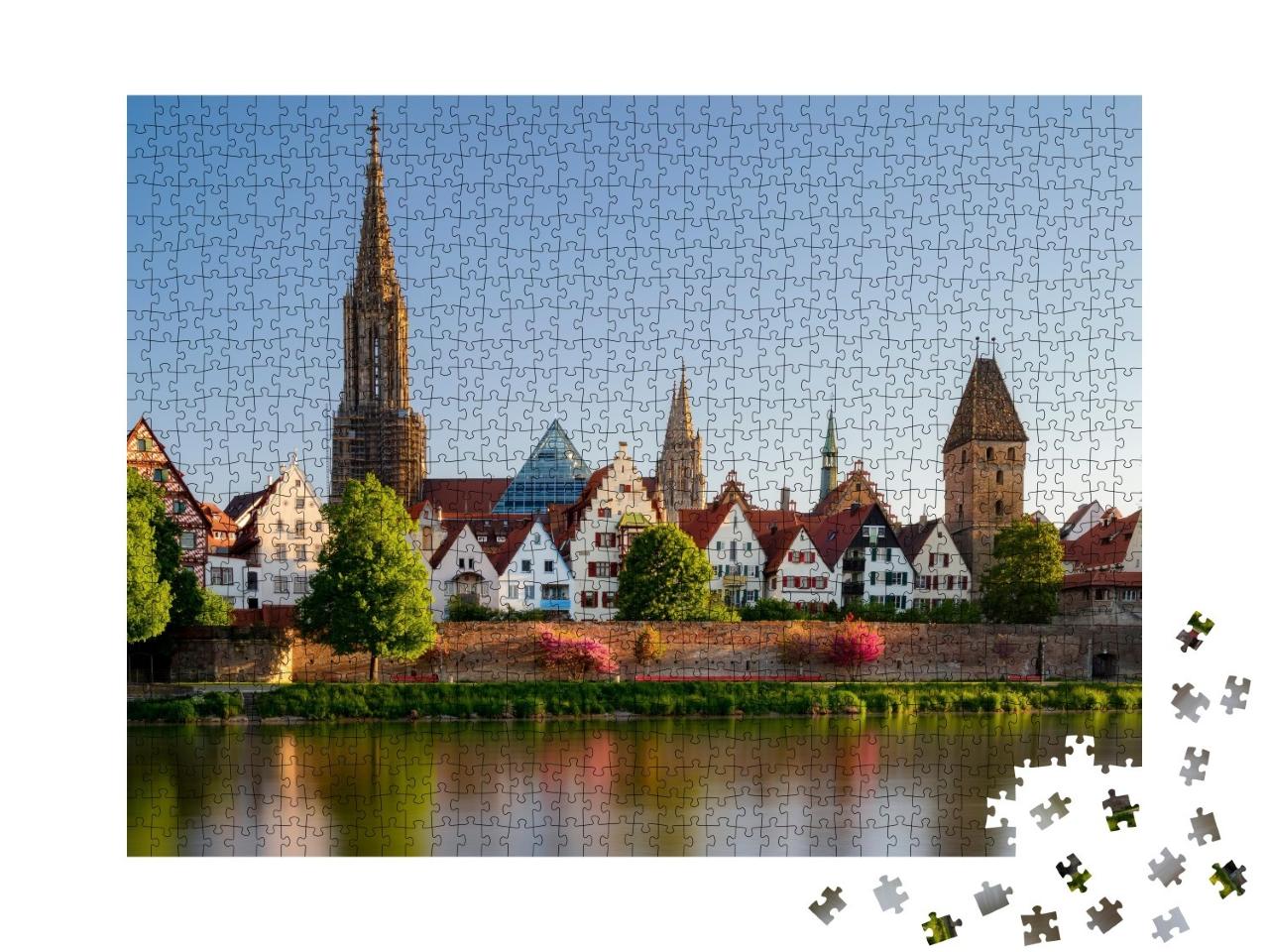 Puzzle de 1000 pièces « Vue de Neu-Ulm sur Ulm sur le Danube »