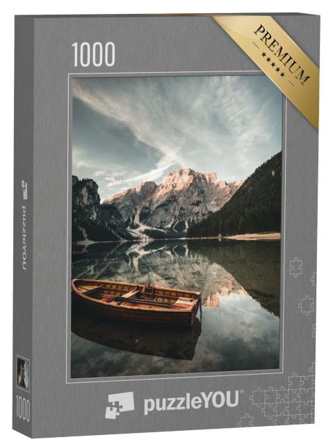 Puzzle de 1000 pièces « Pragser Wildsee ou lac de Braies, Dolomites, Tyrol du Sud »
