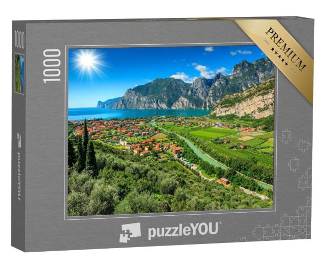 Puzzle de 1000 pièces « Journée ensoleillée au lac de Garde, Italie »