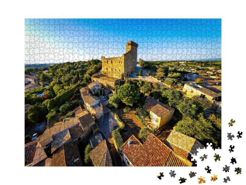 Puzzle de 1000 pièces « Châteauneuf-du-Pape dans le département du Vaucluse en région Provence-Alpes-Côte d'Azur »