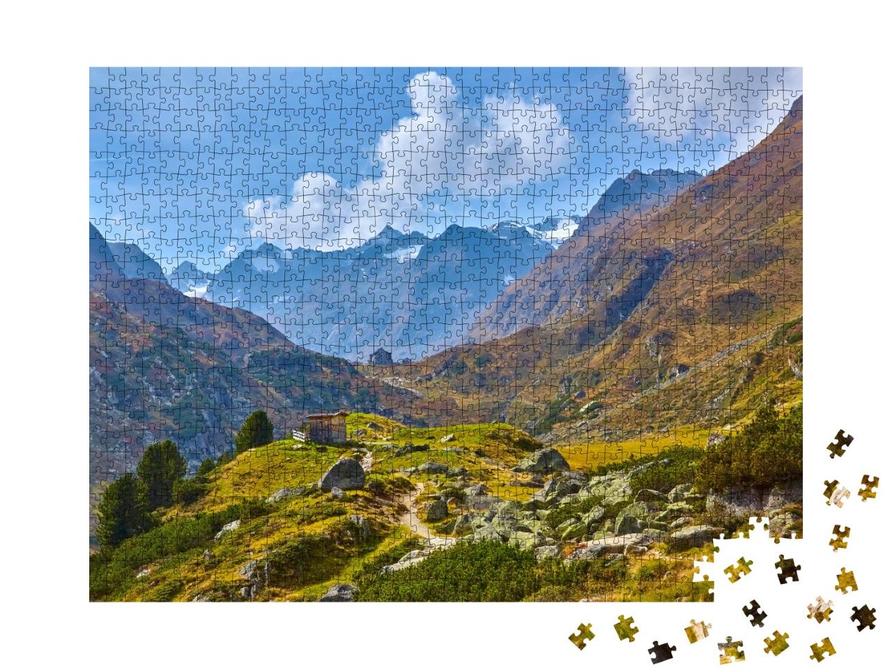 Puzzle de 1000 pièces « Randonnée dans la vallée de Stubai en Autriche »