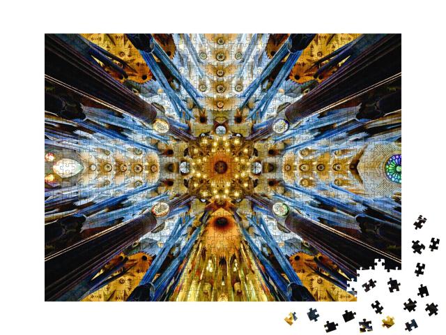 Puzzle de 1000 pièces « Toit de la Sagrada Familia, chef-d'œuvre de Gaudí à Barcelone »